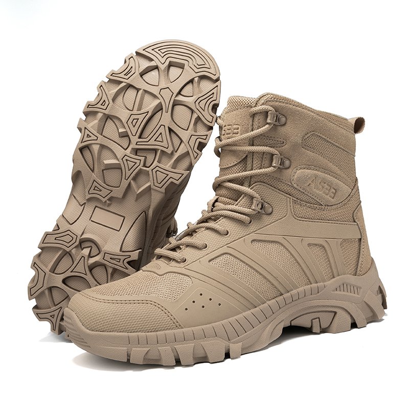 Men's Popular Waterproof Anti-Slip Climbing Shoes Comfortable Thick Desert Boots Summer Winter Outdoor Hiking Height Increasing