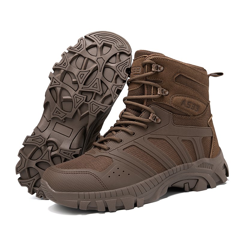 Men's Popular Waterproof Anti-Slip Climbing Shoes Comfortable Thick Desert Boots Summer Winter Outdoor Hiking Height Increasing