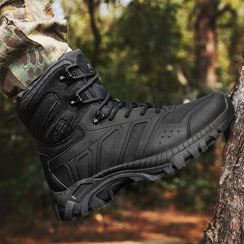 Men's Popular Waterproof Anti-Slip Climbing Shoes Comfortable Thick Desert Boots Summer Winter Outdoor Hiking Height Increasing