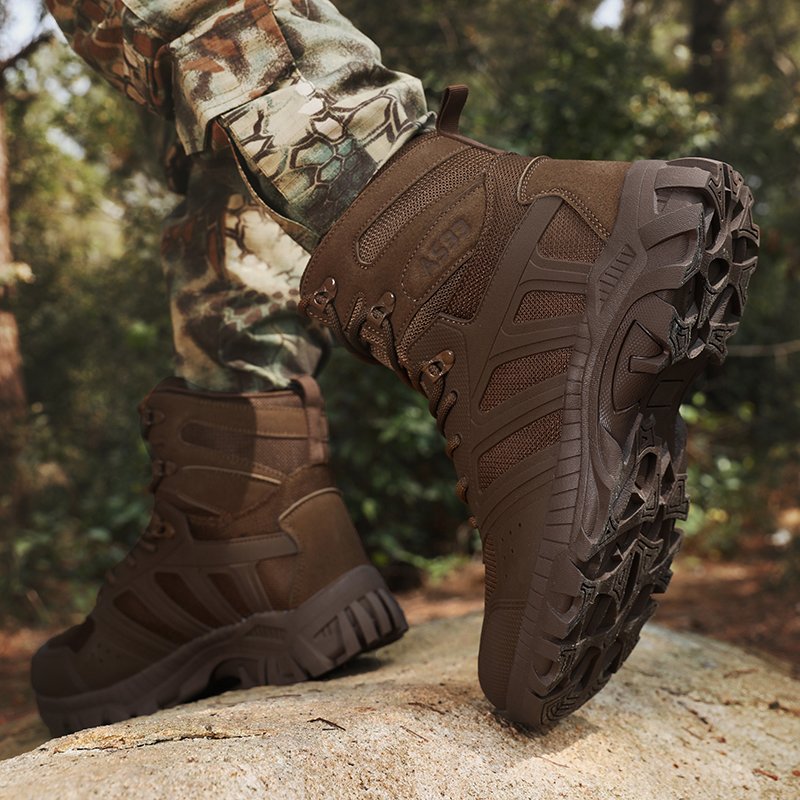 Men's Popular Waterproof Anti-Slip Climbing Shoes Comfortable Thick Desert Boots Summer Winter Outdoor Hiking Height Increasing