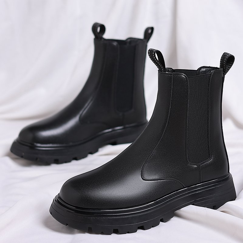 Formal Newest Bottes Chelsea Hommes Men Light-Weight Chelsea Boots Men Leather Chelsea Rain Boots