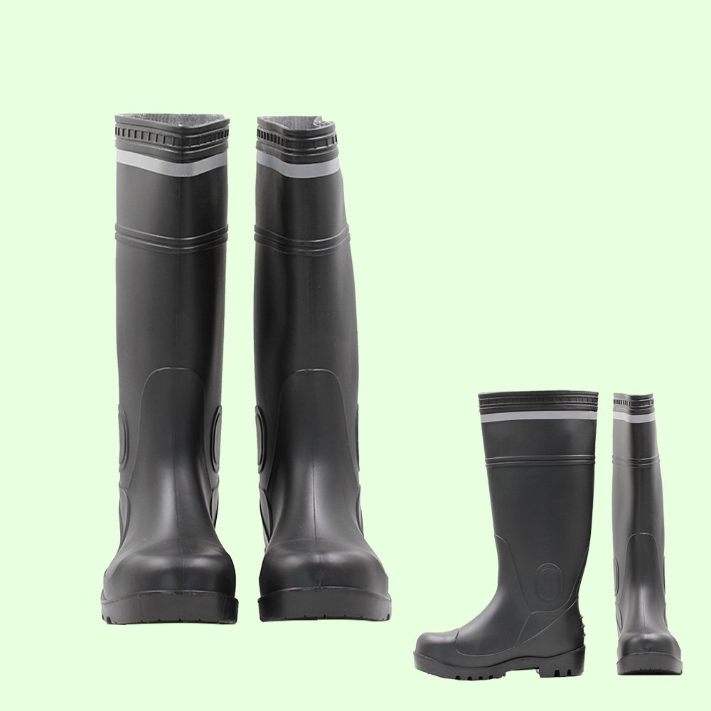 unisex wellington anti-slip New style pvc rain boots gum boots safety with steel toe for men waterproof