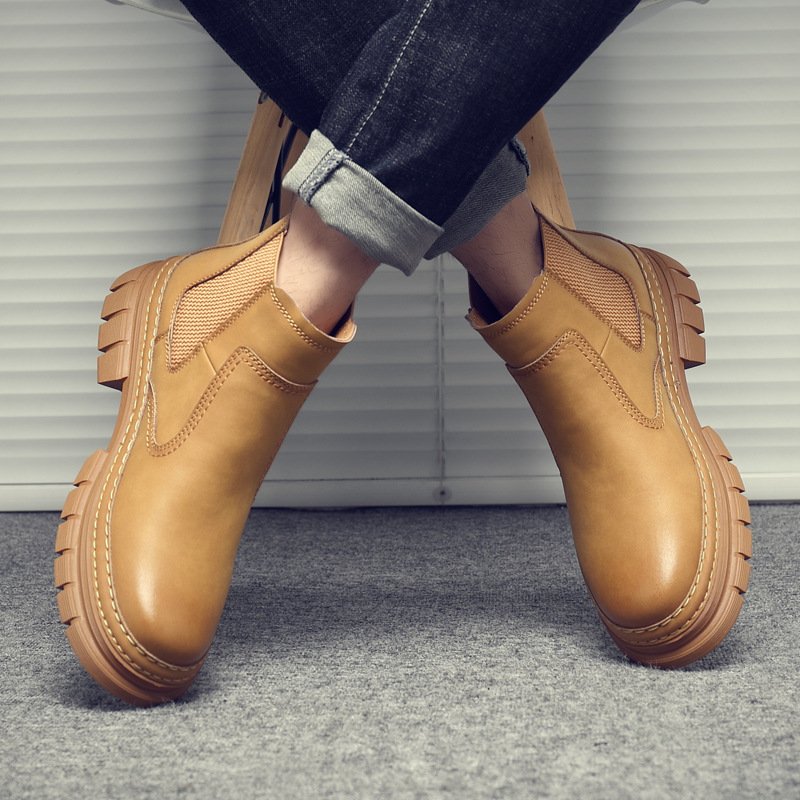 Dropshipping Custom Logo Genuine Leather Mens Chukka Boots High Quality Leisure Ankle Chelsea Boots for Men