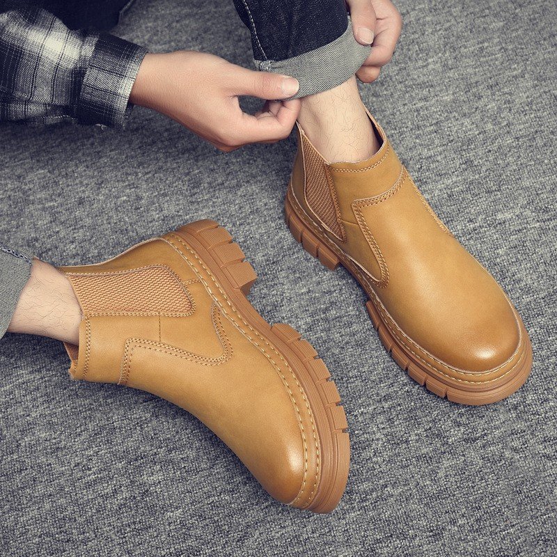Dropshipping Custom Logo Genuine Leather Mens Chukka Boots High Quality Leisure Ankle Chelsea Boots for Men