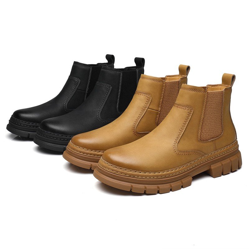 Dropshipping Custom Logo Genuine Leather Mens Chukka Boots High Quality Leisure Ankle Chelsea Boots for Men