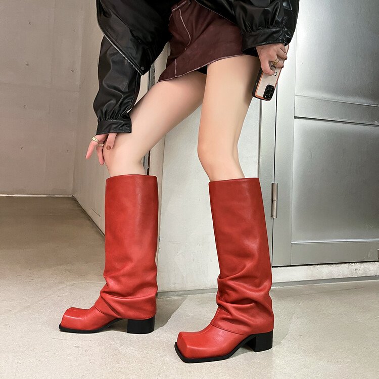 wholesale boots for women 2023 new autumn winter shoes women knee high boots fashion designer high heel fashion red long boots