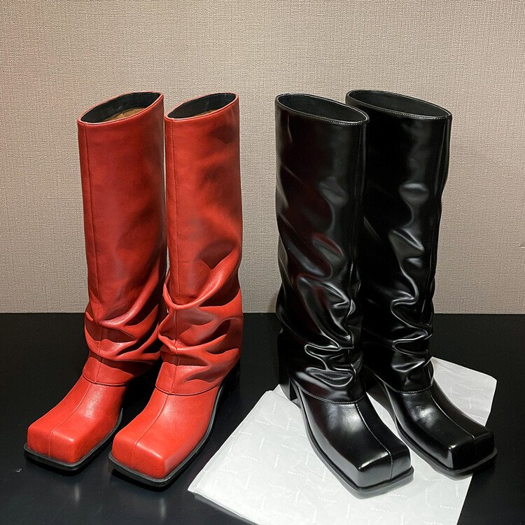 wholesale boots for women 2023 new autumn winter shoes women knee high boots fashion designer high heel fashion red long boots
