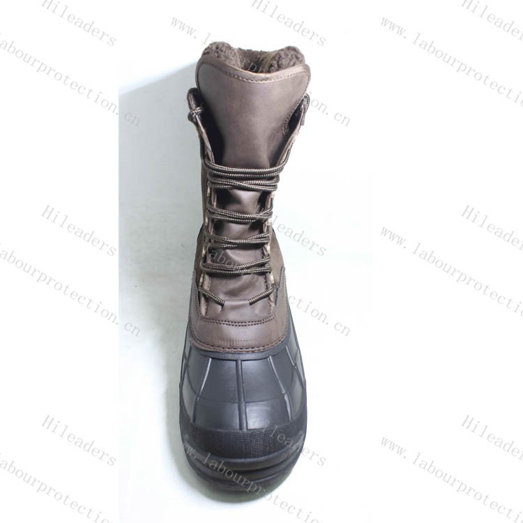 GOODTIRE LAND Genuine Leather Winter Snow Boots Skate Boots with Warm Fur