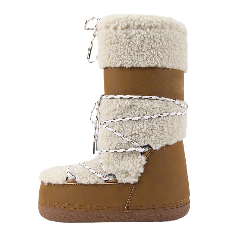 Fashionable Snow Boots Plush Lined Warm Shoe Ladies and Kids Snow Boots for Walking