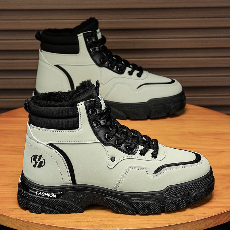 Autumn New Breathable British Work Boots Men's English Platform Walking Booties
