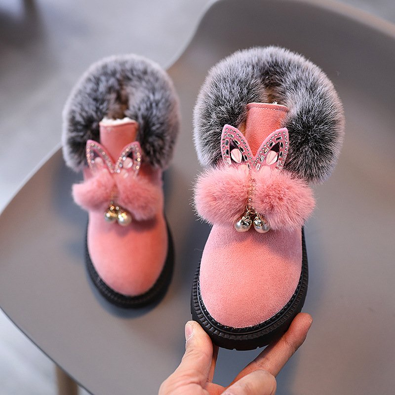2021 New Arrival High Quality Cute Rabbit Plush Warm Winter Casual Children Snow Boots for Girls