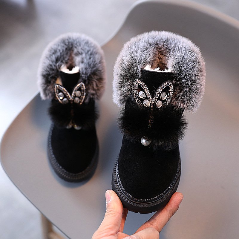 2021 New Arrival High Quality Cute Rabbit Plush Warm Winter Casual Children Snow Boots for Girls