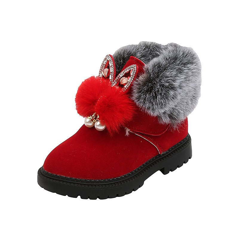 2021 New Arrival High Quality Cute Rabbit Plush Warm Winter Casual Children Snow Boots for Girls