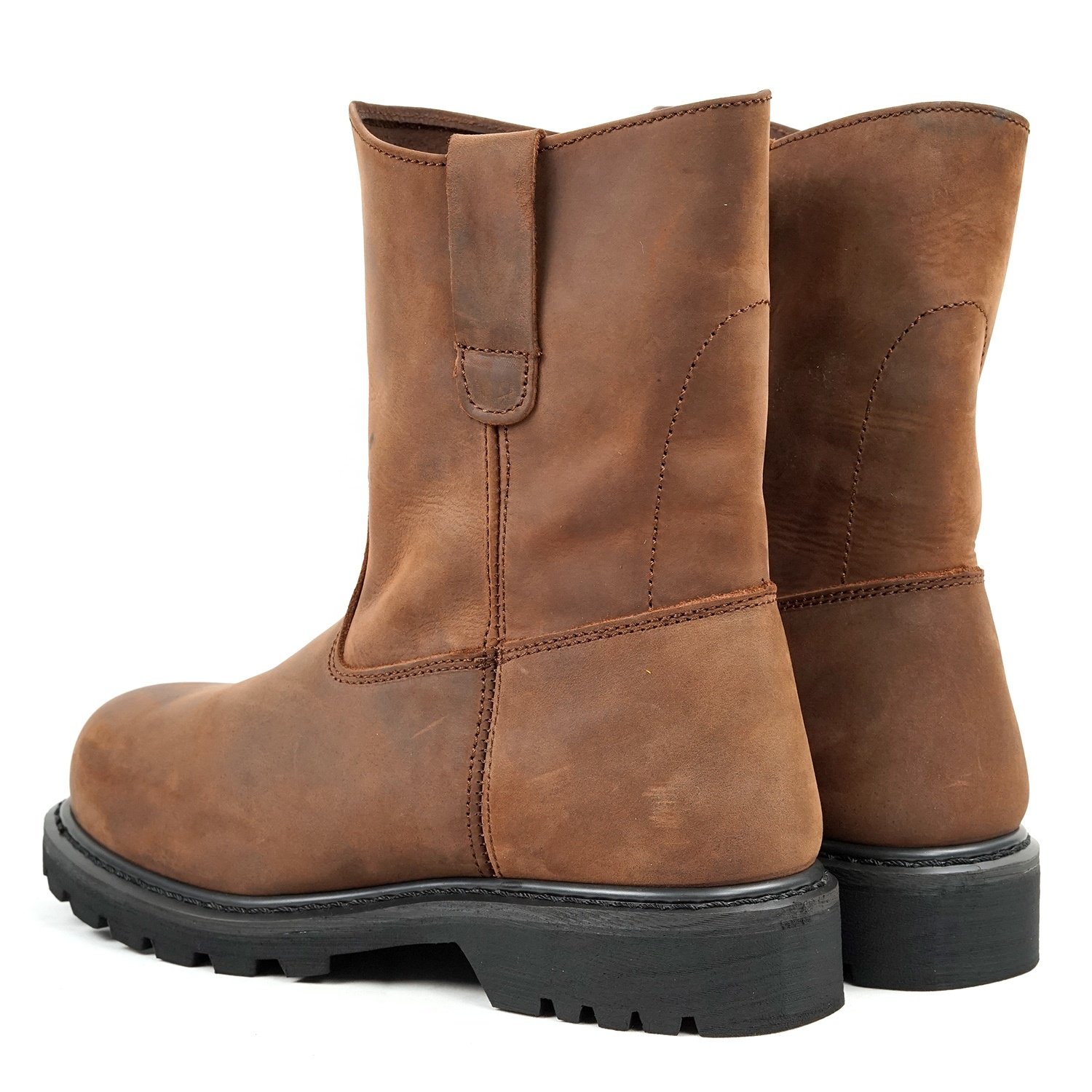 EN20345 S3 mining oil field worker work steel toe custom crazy horse leather half knee cowboy good welt year shoes safety boots