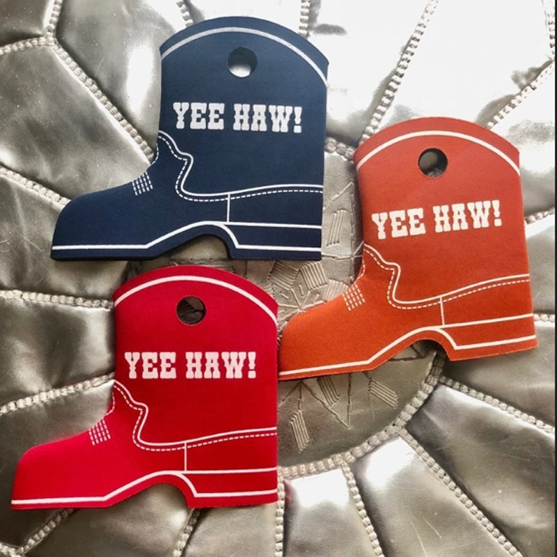 Promotion Sublimation Imprint Neoprene Cowboy Boot Can Coolers Beer Coolie with Custom Printing for Wedding Boot Cooler Koozies
