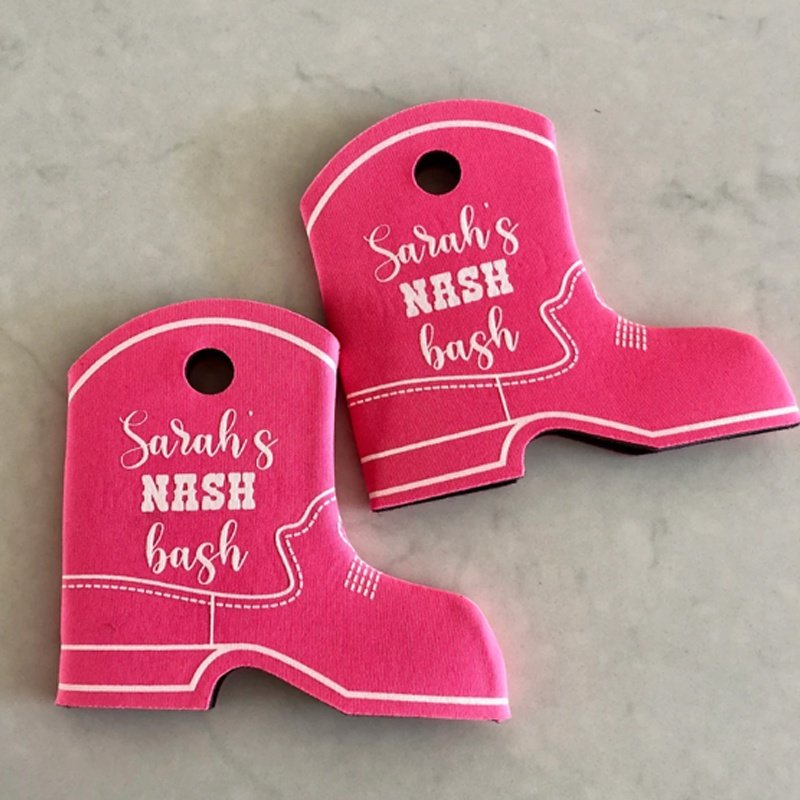 Promotion Sublimation Imprint Neoprene Cowboy Boot Can Coolers Beer Coolie with Custom Printing for Wedding Boot Cooler Koozies
