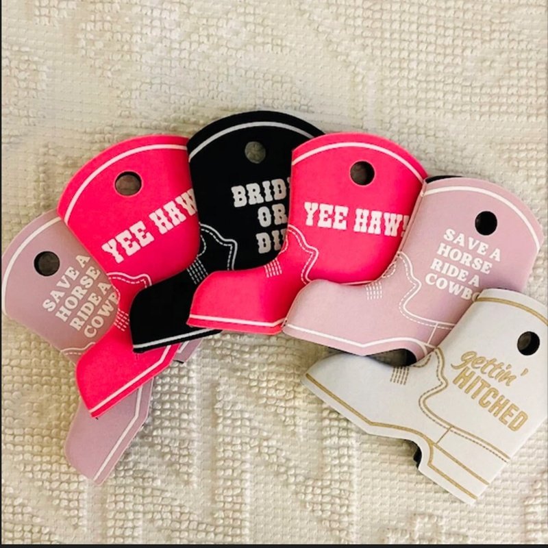 Promotion Sublimation Imprint Neoprene Cowboy Boot Can Coolers Beer Coolie with Custom Printing for Wedding Boot Cooler Koozies