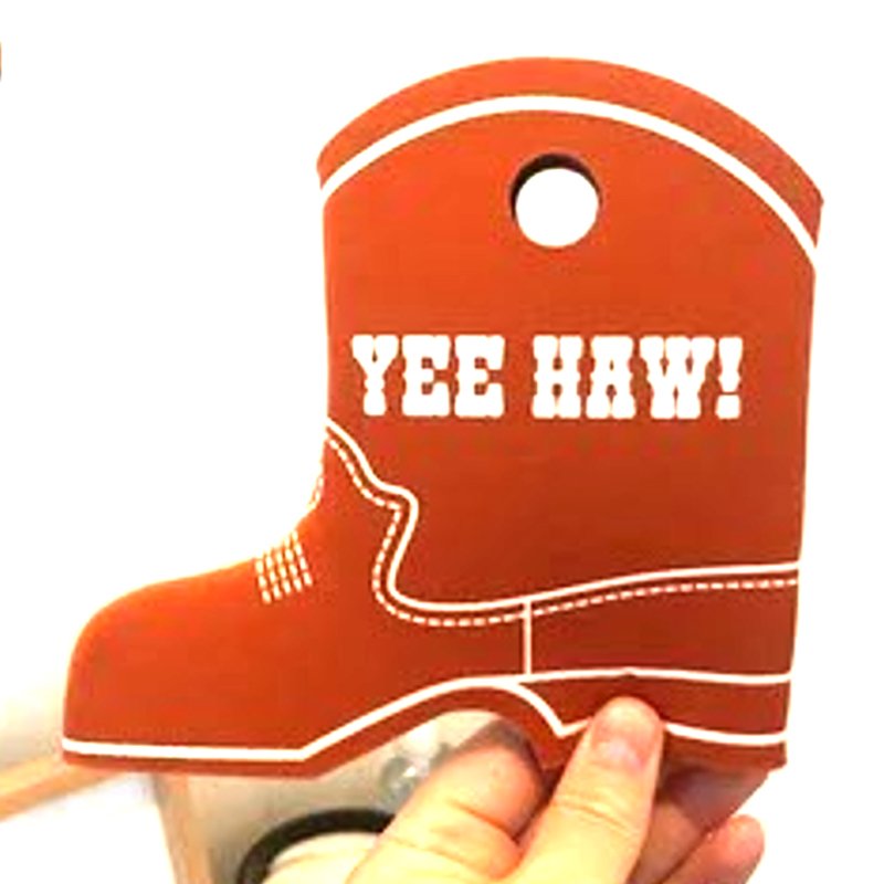 Promotion Sublimation Imprint Neoprene Cowboy Boot Can Coolers Beer Coolie with Custom Printing for Wedding Boot Cooler Koozies
