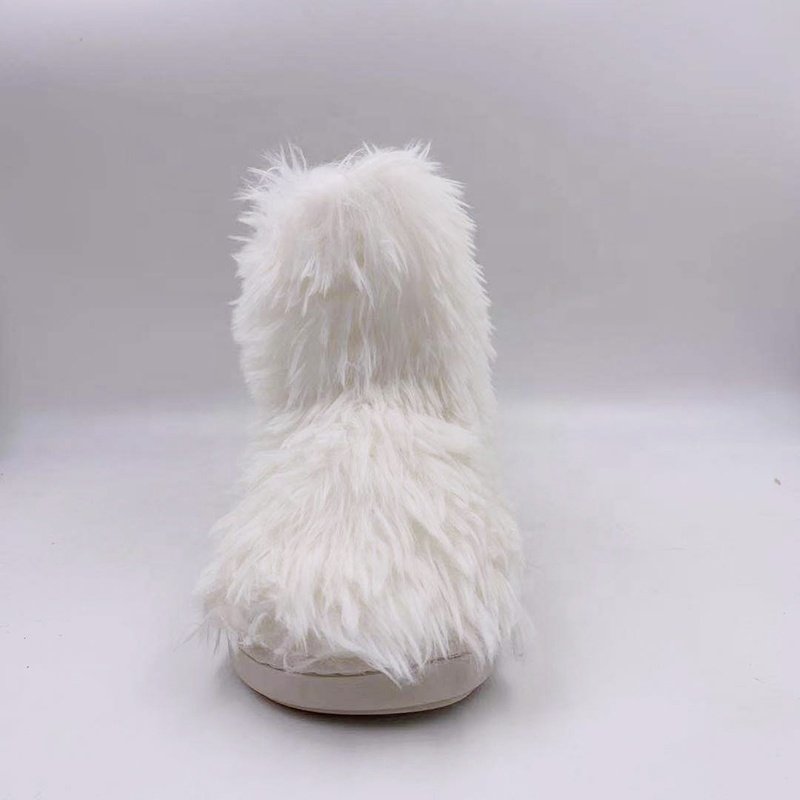 2019 Fashion Ankle Height Flat Casual Winter Warm Fuzzy Furry Women Faux Fur Boots