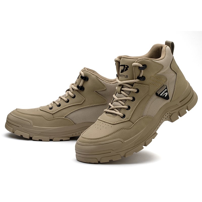 Unisex Customized Rubber Sole Leather Safety Shoes for Miner Anti-smashing Steel Toe Construction Work Safety Boots