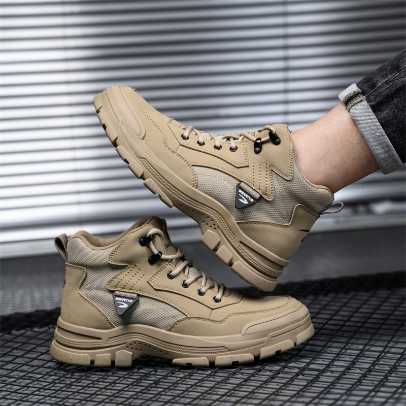 Unisex Customized Rubber Sole Leather Safety Shoes for Miner Anti-smashing Steel Toe Construction Work Safety Boots