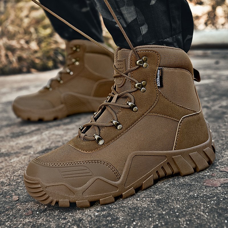 High Quality Custom Men Black Desert Boots Botas De Cuero Suitable Cheap Wearable Combat Boot Anti Slip Top-level Hunting Boots