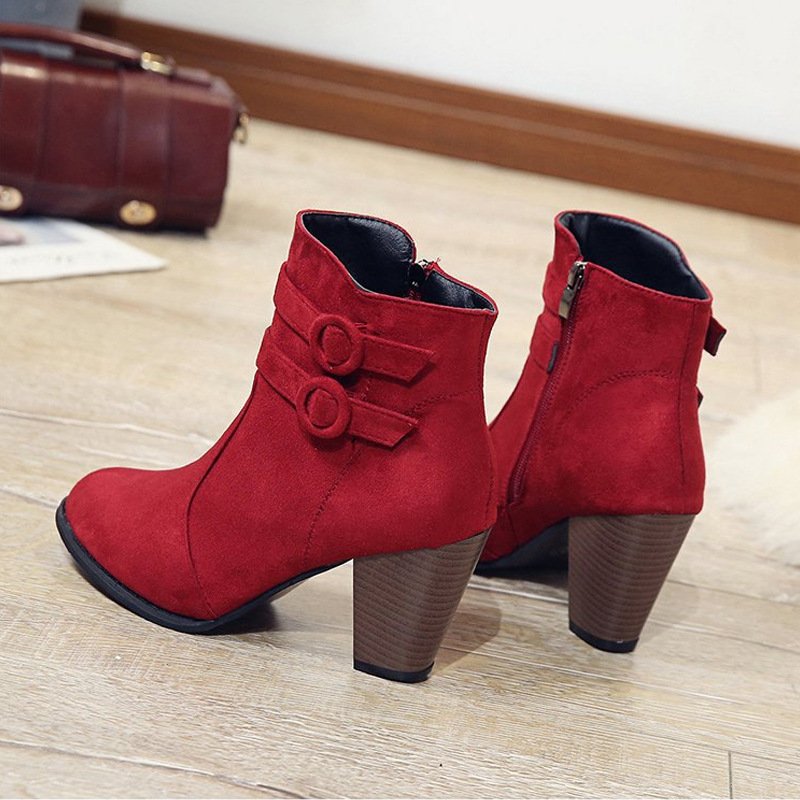 New Arrival Platform Winter Warm Boots High Heel Lace Up Ankle Boots Women Shoes
