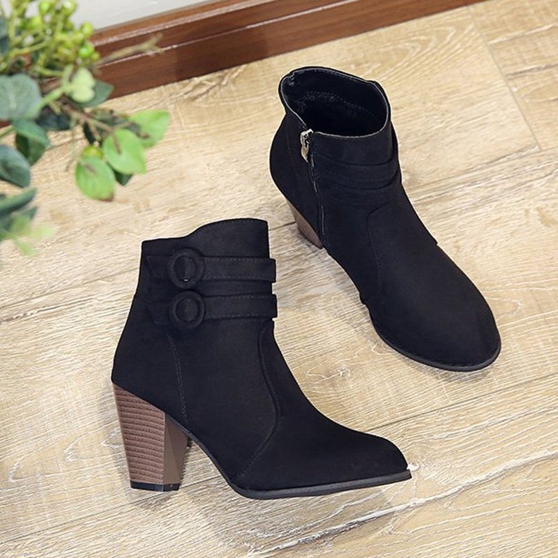 New Arrival Platform Winter Warm Boots High Heel Lace Up Ankle Boots Women Shoes
