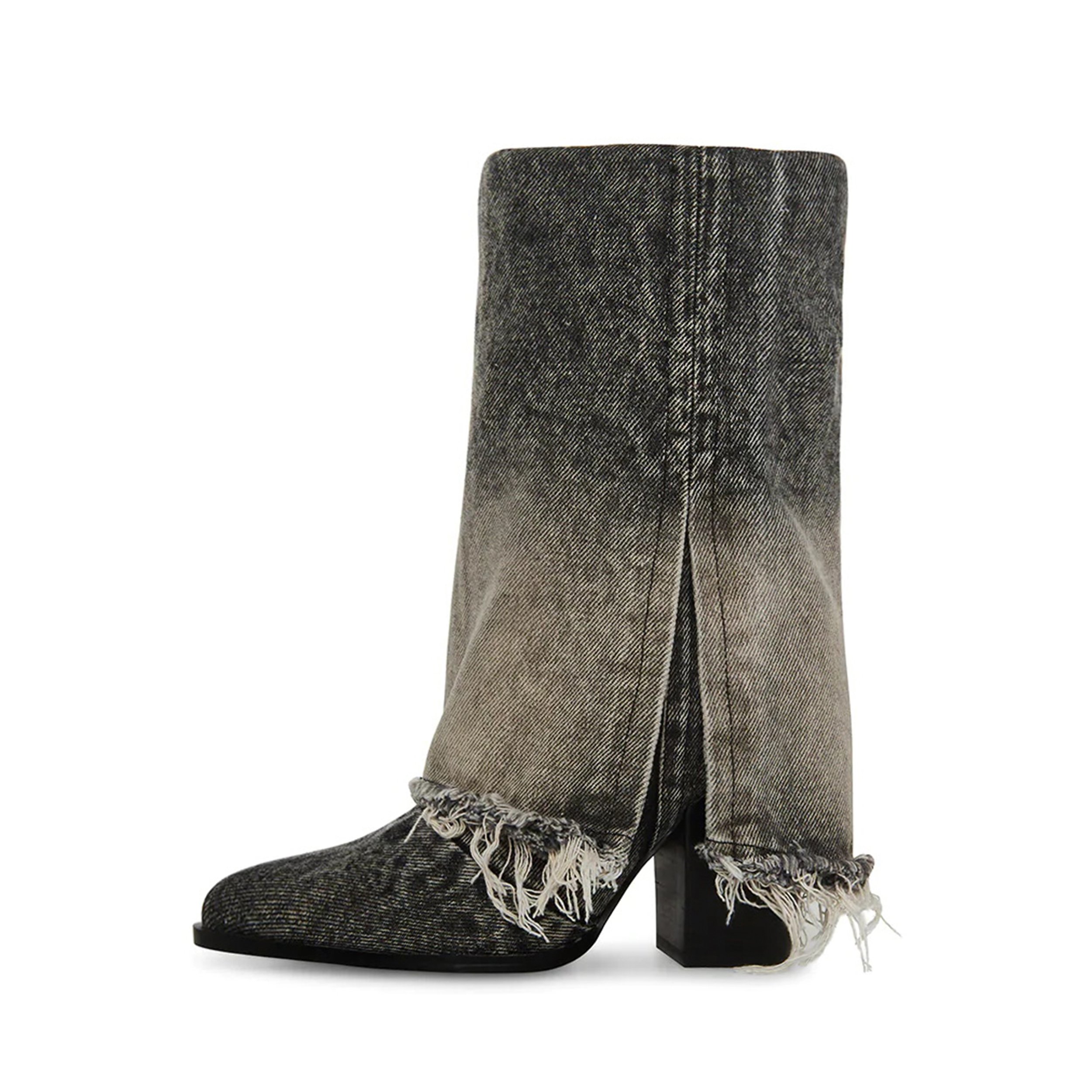 Mid-Leg Women's Cowboy Boots With Thick Heels And Pointed Toes Ladies Pants Boots Retro Fashion Denim Western Boots