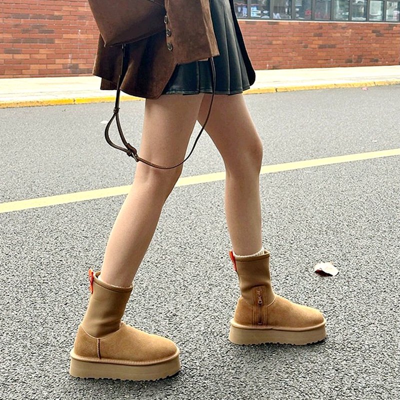 2024 Genuine Suede Slip On Winter Warm Snow Boot with Memory Foam Water Resistant