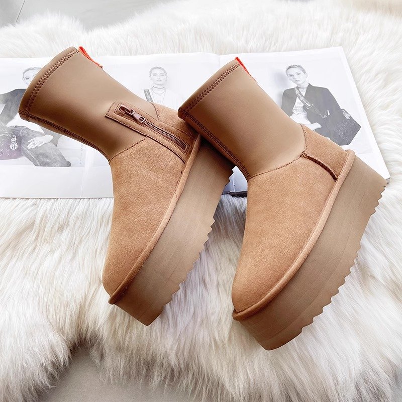 2024 Genuine Suede Slip On Winter Warm Snow Boot with Memory Foam Water Resistant