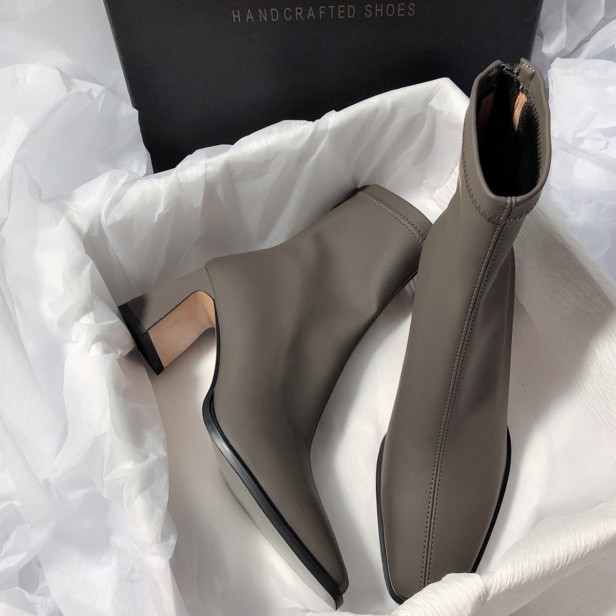 Wholesale New Women Ankle Boots High Heels Boots Pointed Toe Pumps Thin Heel Shoes For Women high heel