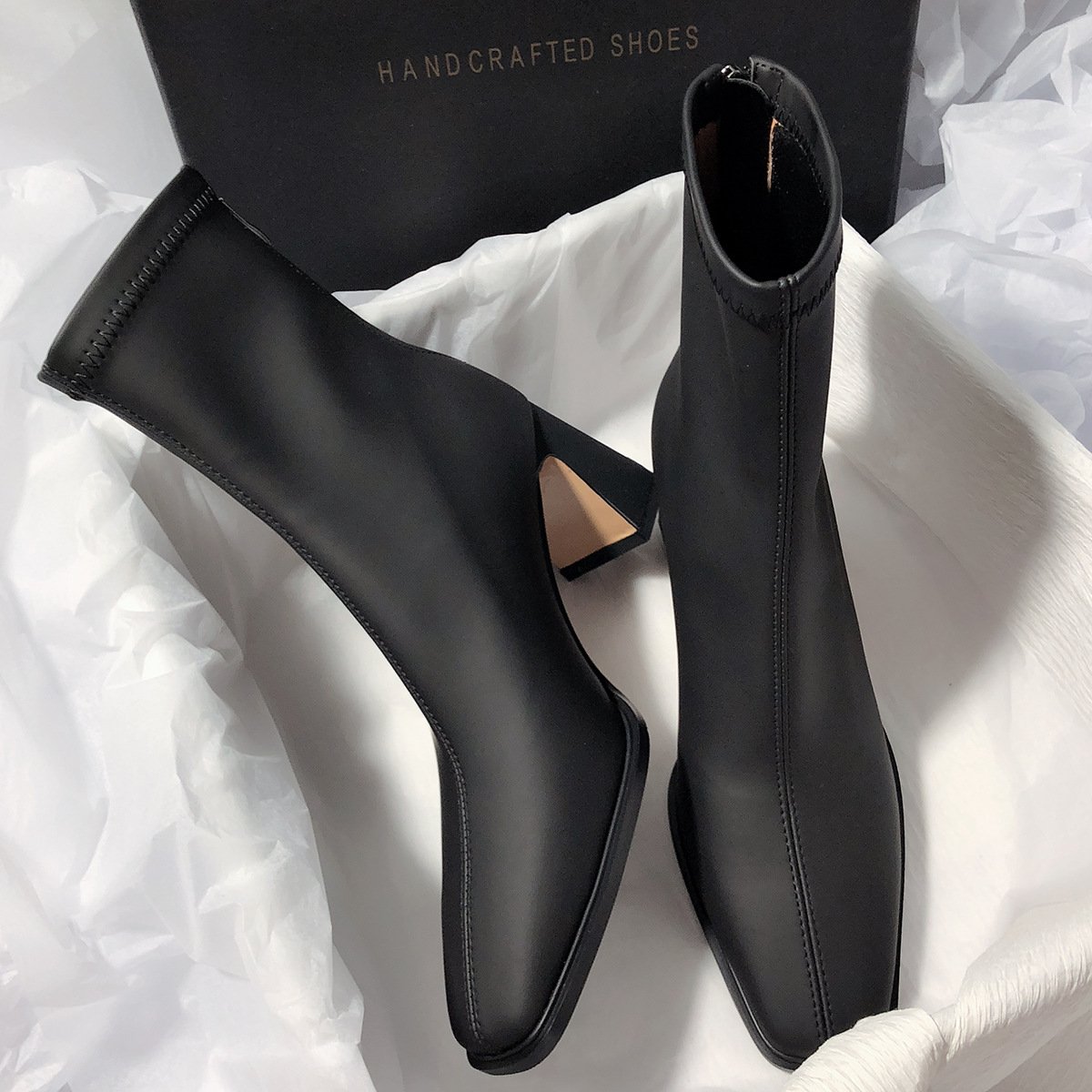 Wholesale New Women Ankle Boots High Heels Boots Pointed Toe Pumps Thin Heel Shoes For Women high heel