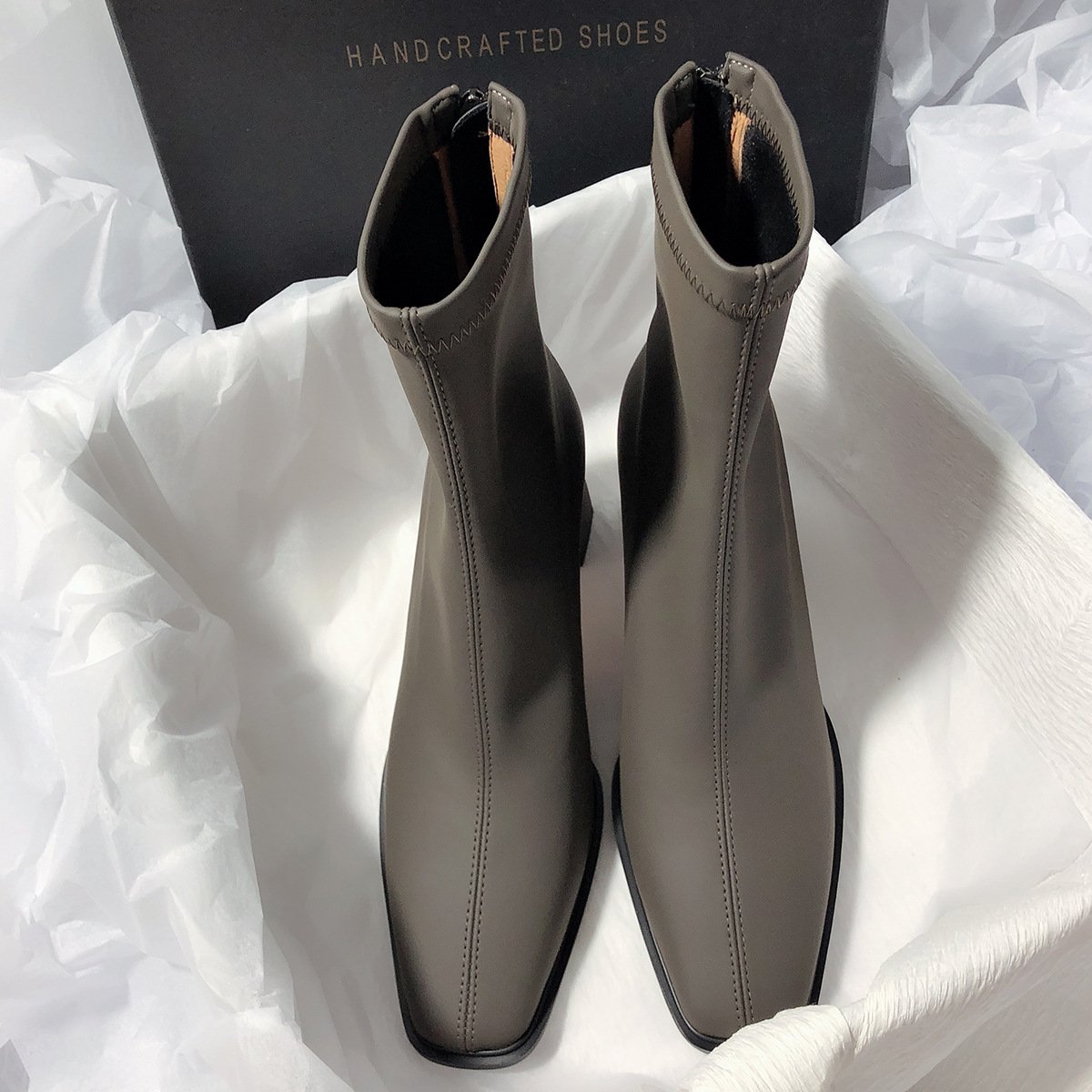 Wholesale New Women Ankle Boots High Heels Boots Pointed Toe Pumps Thin Heel Shoes For Women high heel