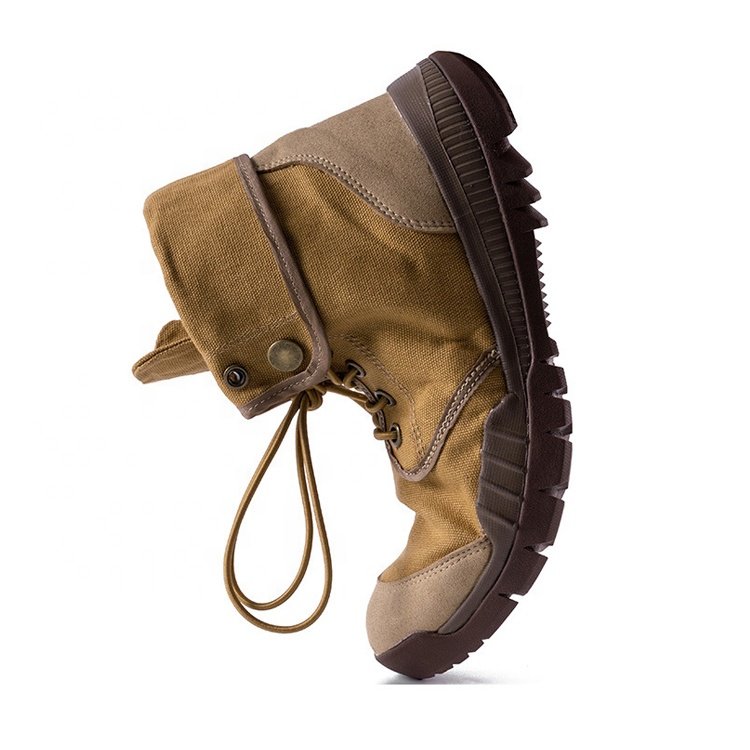 Fashion Men's British Rhubarb Casual Hiking Canvas Boots low cut reversible collar suede Safety Shoes