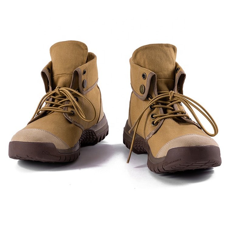 Fashion Men's British Rhubarb Casual Hiking Canvas Boots low cut reversible collar suede Safety Shoes