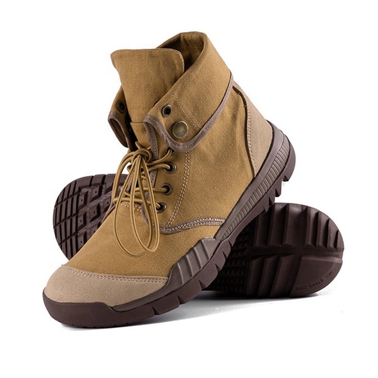 Fashion Men's British Rhubarb Casual Hiking Canvas Boots low cut reversible collar suede Safety Shoes