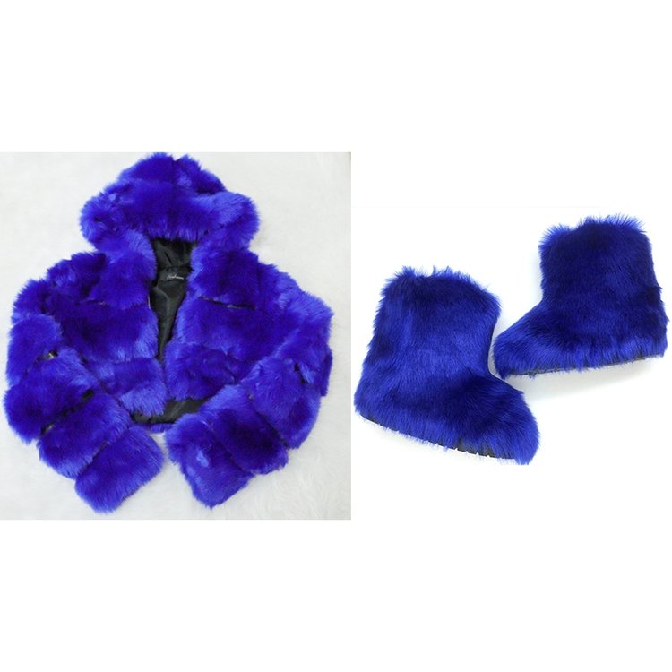 High Quality Cheap Winter Fashion Women Snow Boots with Matching Fur Jacket Coat