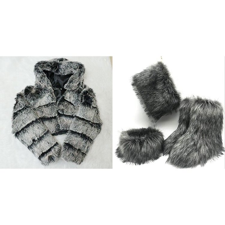 High Quality Cheap Winter Fashion Women Snow Boots with Matching Fur Jacket Coat