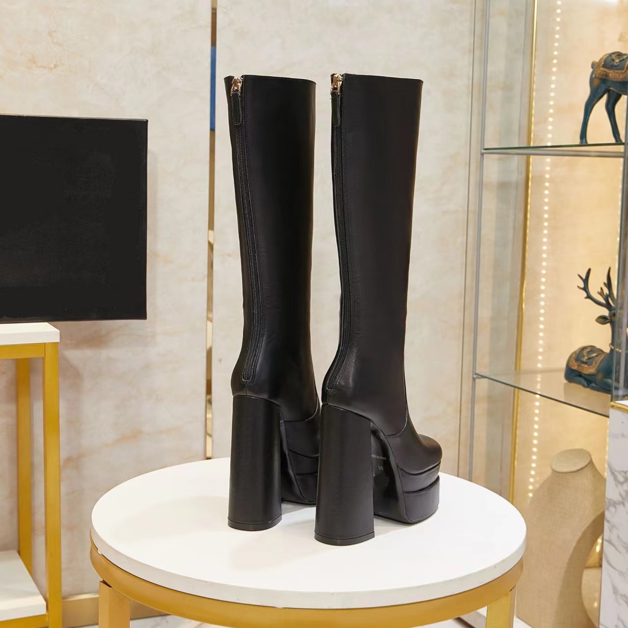 Wholesale top quality fashionable winter newest luxury luxury brand women designer knee high boots
