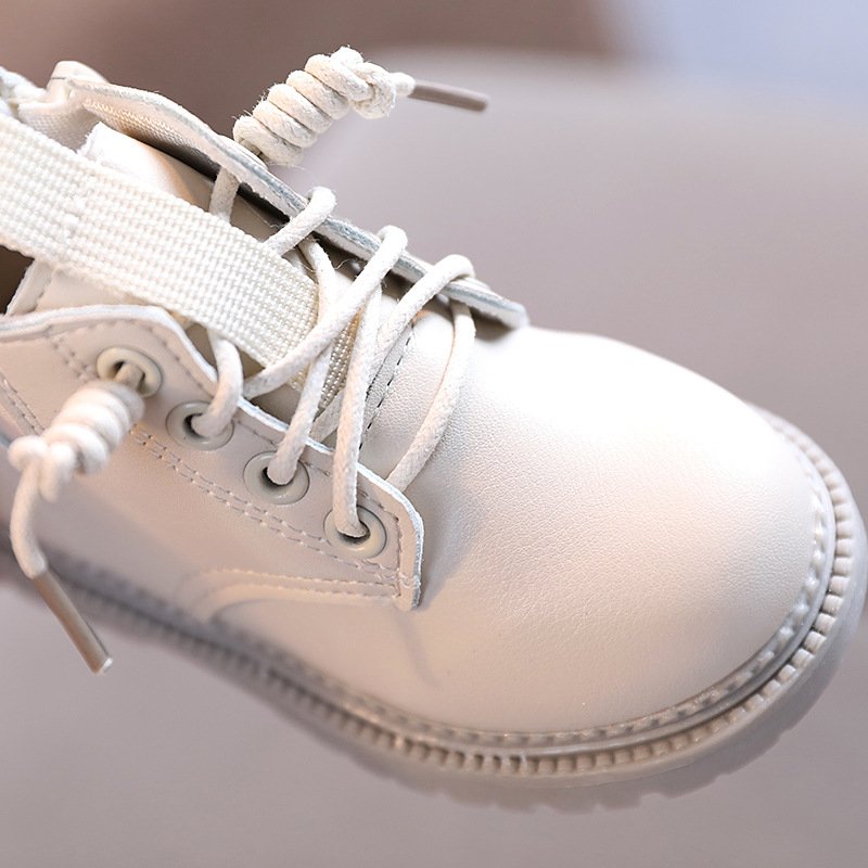 Children Autumn and Winter New Boots Solid English Style Boys Small PU Leather Shoes Girls Fashion Short Boots