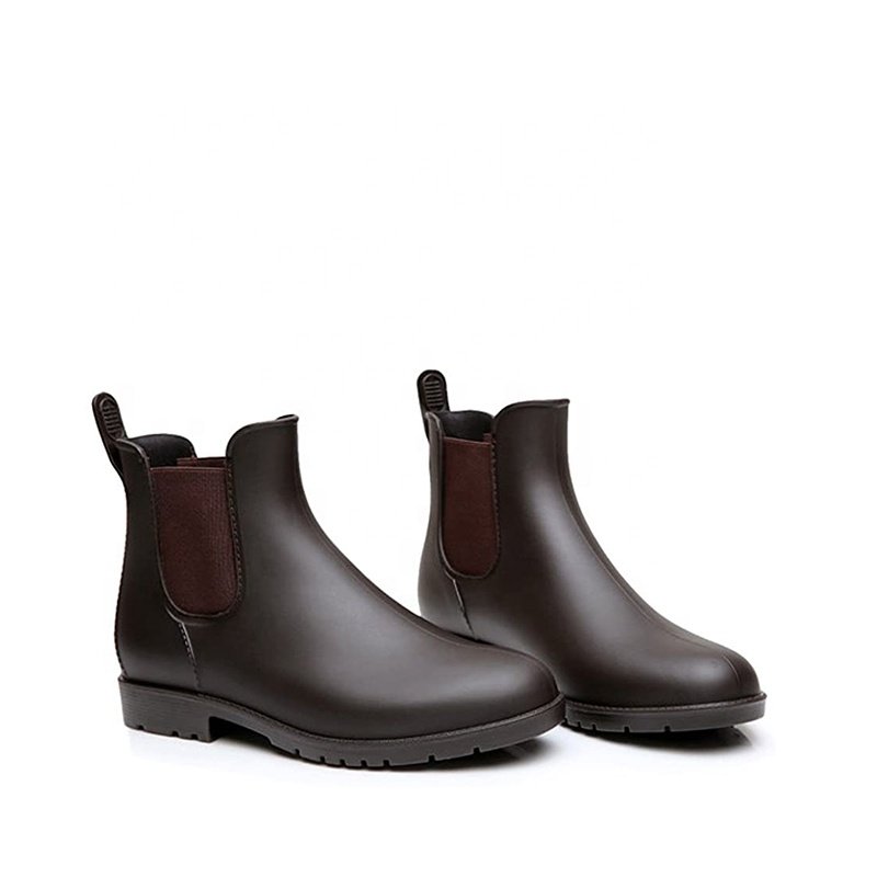OEM Factory Available Genuine Leather Chelsea Boots for Women Casual Female Ankle Rain Boots with Rubber Insole Spring Season