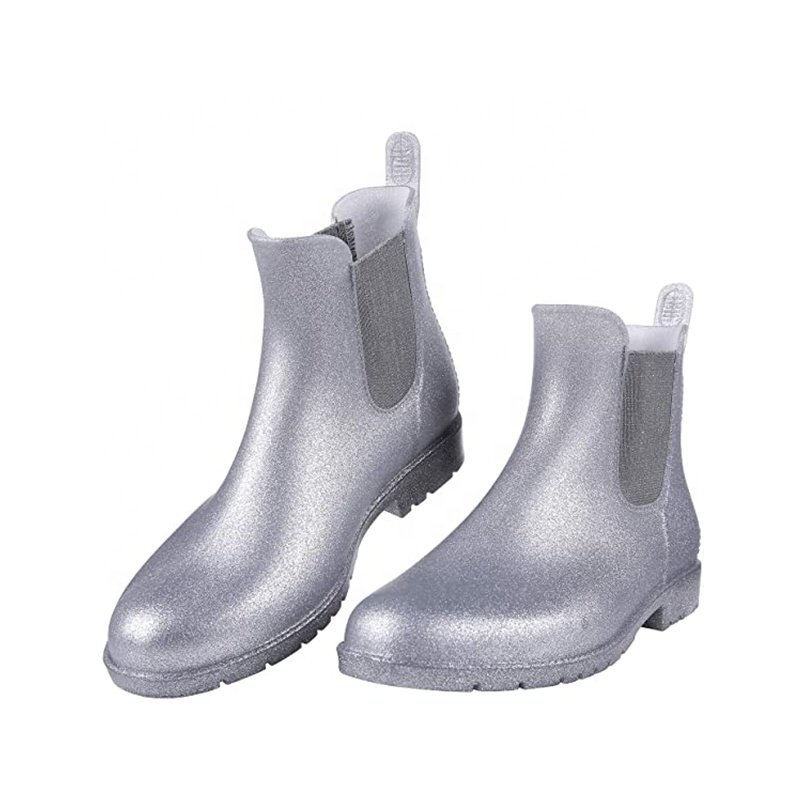 OEM Factory Available Genuine Leather Chelsea Boots for Women Casual Female Ankle Rain Boots with Rubber Insole Spring Season