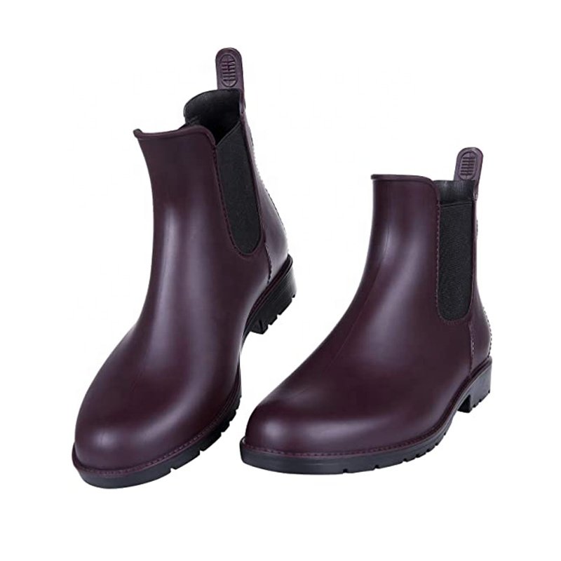 OEM Factory Available Genuine Leather Chelsea Boots for Women Casual Female Ankle Rain Boots with Rubber Insole Spring Season