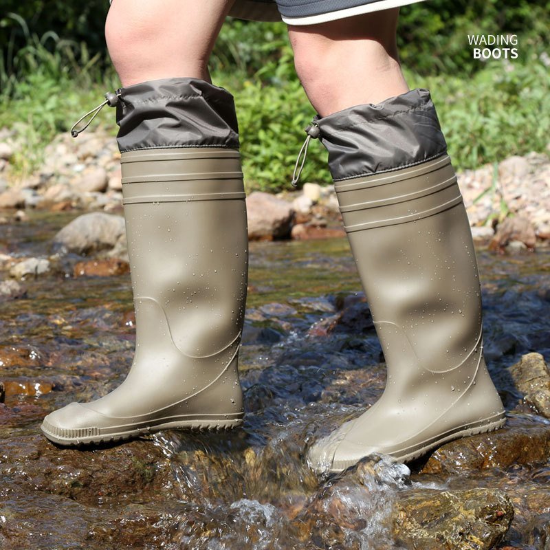 Men's Lightweight Rubber Wading Boots for Outdoor Activities