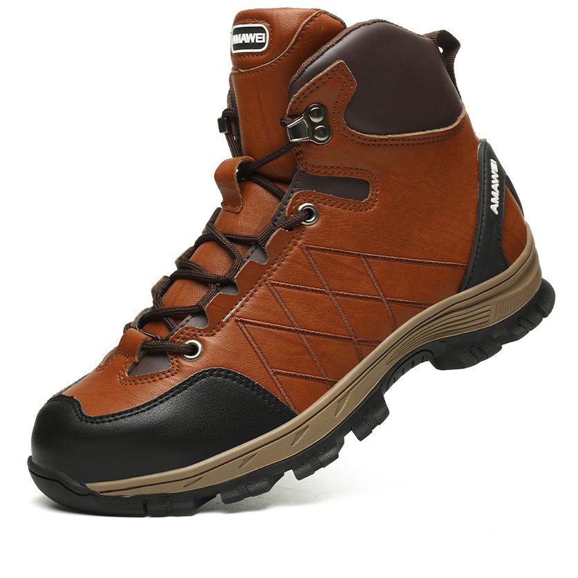 Genuine Leather Steel Toe Safety Work Shoes Boots For Men S3 SRC Zapatos De Seguridad