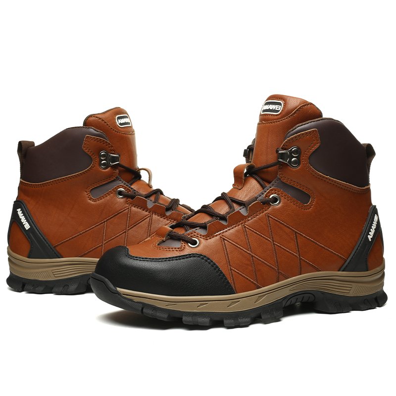 Genuine Leather Steel Toe Safety Work Shoes Boots For Men S3 SRC Zapatos De Seguridad