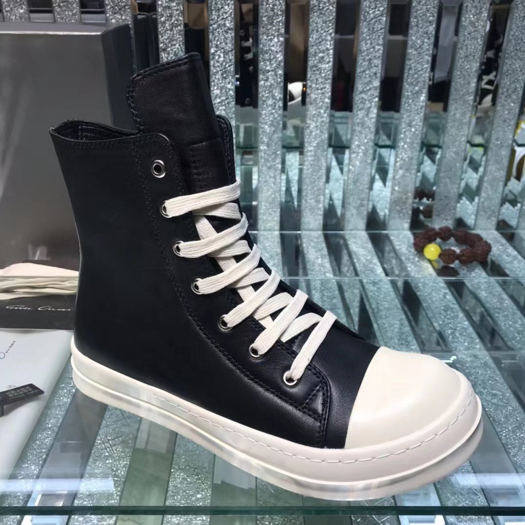 2024 Wholesale High Quality Rick Original 1:1 Owens Canvas Boots Leather Fashion Sneakers Shoes Men Women Casual Shoes