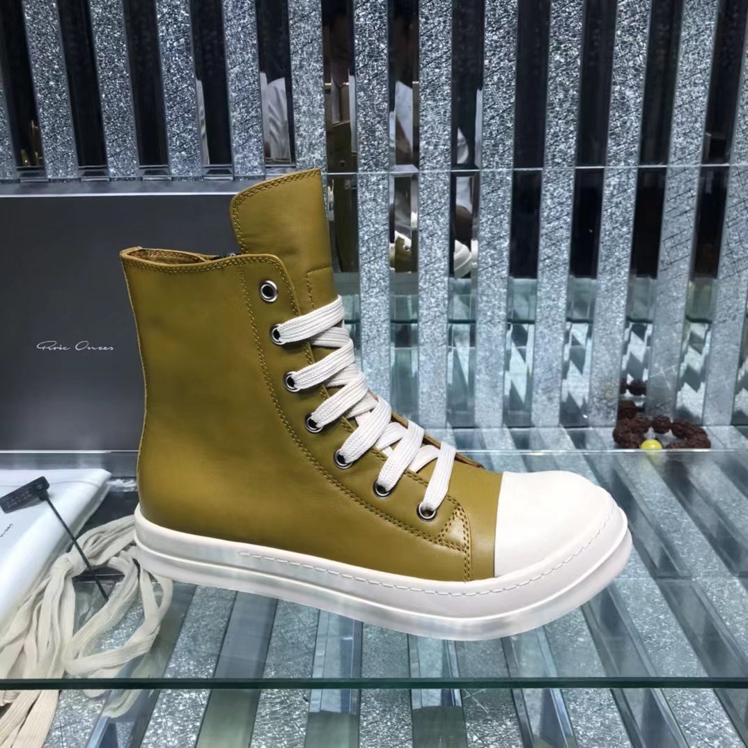 2024 Wholesale High Quality Rick Original 1:1 Owens Canvas Boots Leather Fashion Sneakers Shoes Men Women Casual Shoes