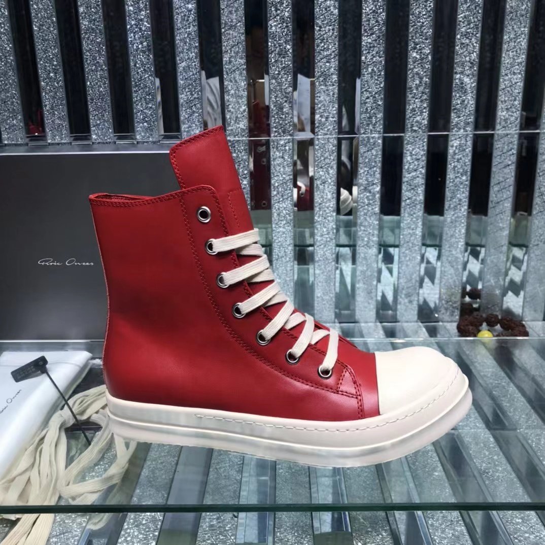 2024 Wholesale High Quality Rick Original 1:1 Owens Canvas Boots Leather Fashion Sneakers Shoes Men Women Casual Shoes